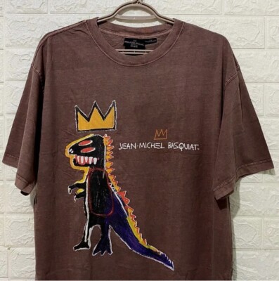 Jean-Michel-Basquiat Graphic Brown short sleeve T shirt Classic style