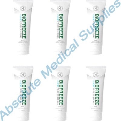 *6-Pack* Biofreeze Professional Gel Tube Vanishing Scent Lasts Longer 4 Oz 13407