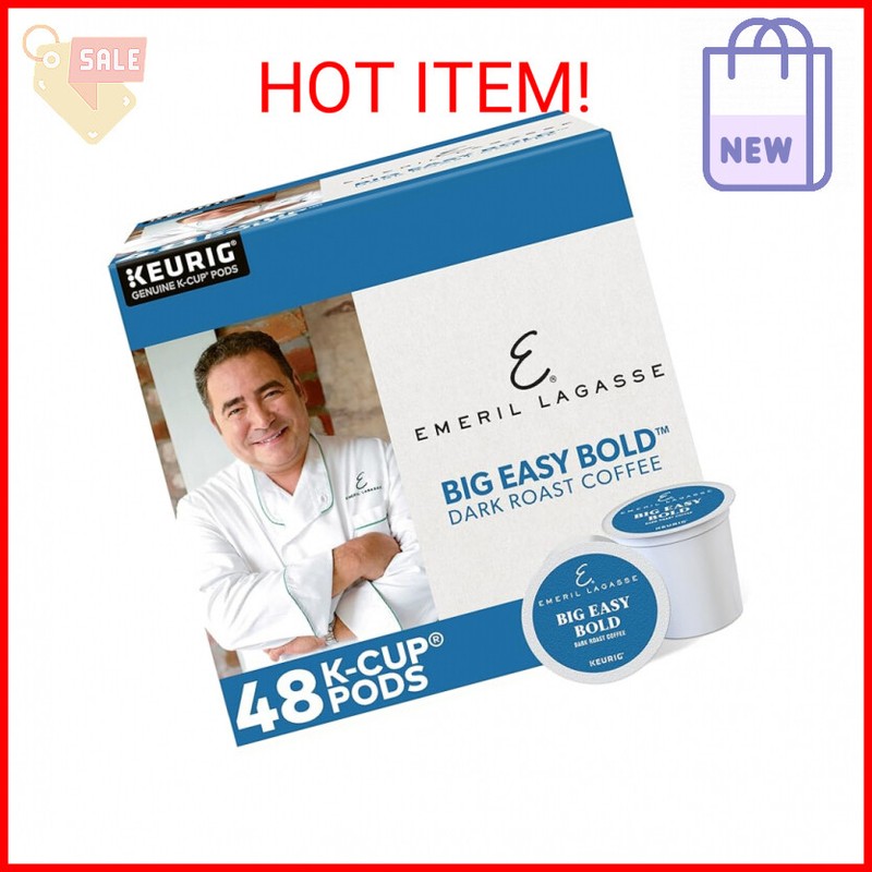 Emeril Big Easy Bold Single-Serve Keurig K-Cup Pods, Dark Roast Coffee Pods, 48
