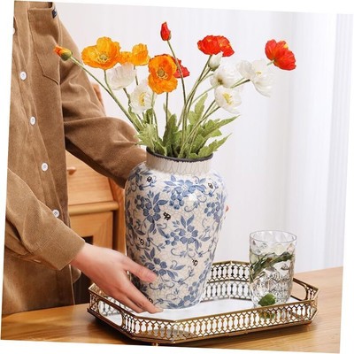 Blue and White Vase Porcelain Ceramic Flower Vase Blue White Vase Chinoiserie 