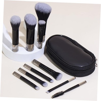 Portable ON THE GO Makeup Brush Set,  10pcs Easy-taken Mini Full Complete black