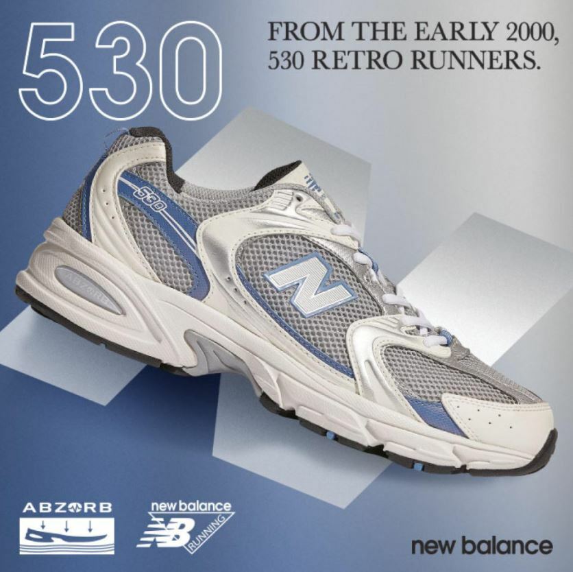 New Balance 530 Retro Steel Blue Running Shoes MR530KC Men's