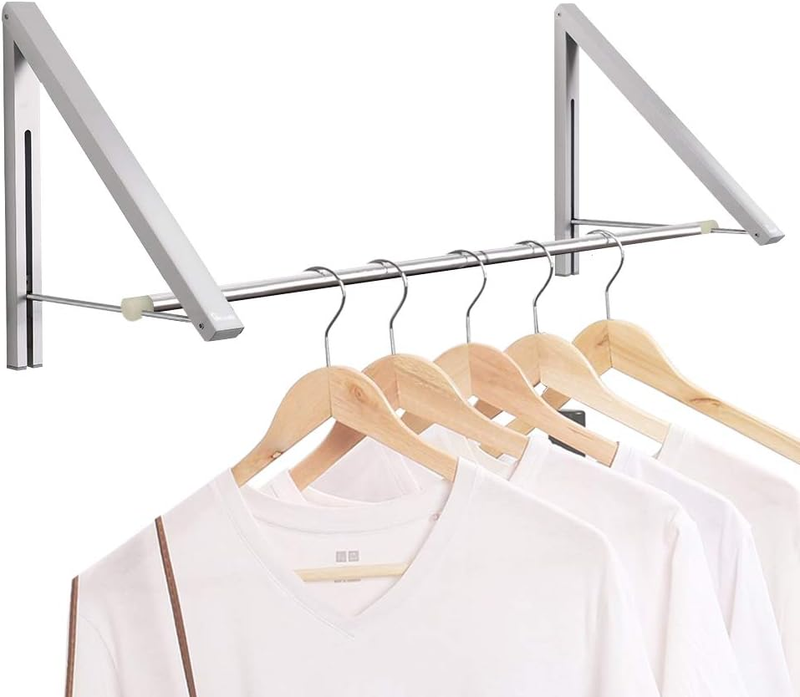 Wall Mounted Drying Rack Clothes Hanger Folding Wall Coat Racks Aluminum Home St