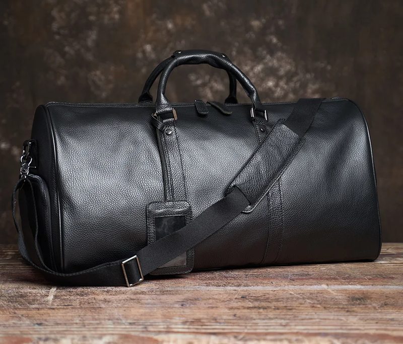 Men'S Travel Bag Genuine Leather Casual Hand Luggage Bag Big Capacity Duffle Bag