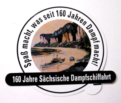 Promotional Stickers Saxon Steamship Company 160 Years White Fleet Dresden