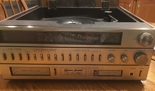 Lenoxx Sound AM/FM Stereo/Record Player/8 Track/Cassette Player/Clock