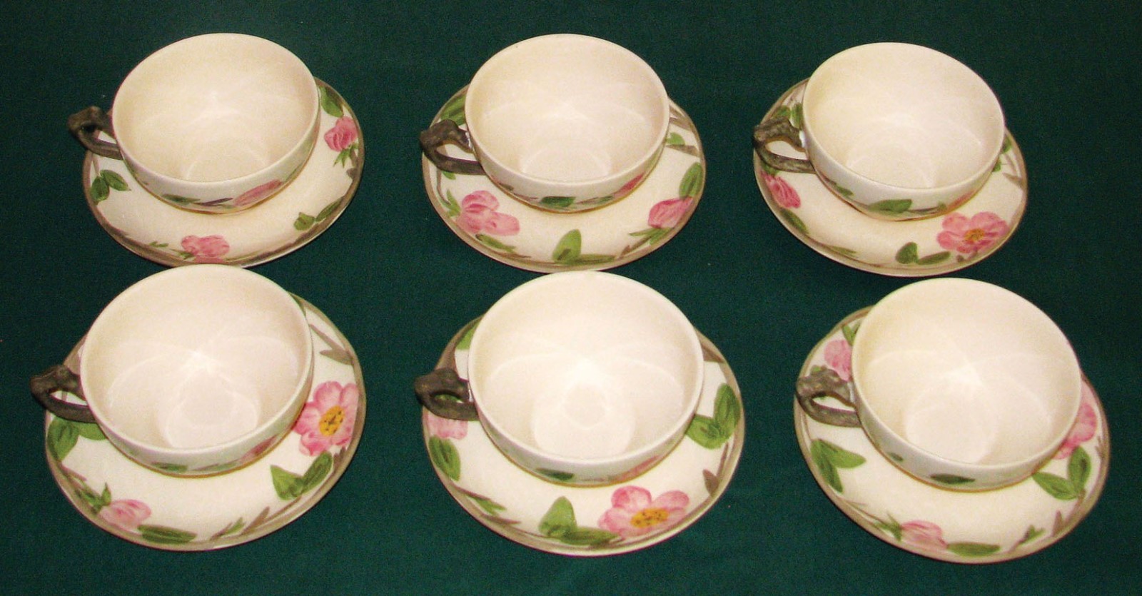 (6) Franciscan England Desert Rose 8 oz. Cup & 5 7/8