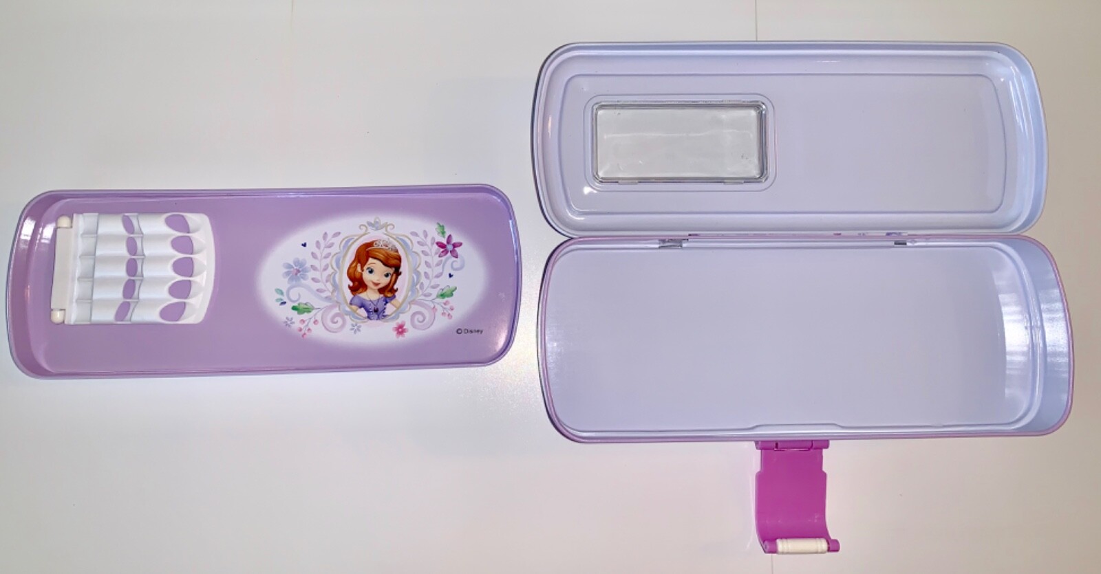 NEW Disney Princess - Sofia Triple Deck Pencil Tin Box with Two Side Open