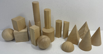 Wooden 3D Geometric Shape Blocks, 17 pc., Pre-School Learning, ETA Cuisenaire