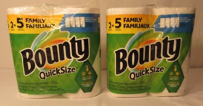 Bounty Quick-Size Paper Towels, White, 4 Family Rolls = 10 Regular Rolls