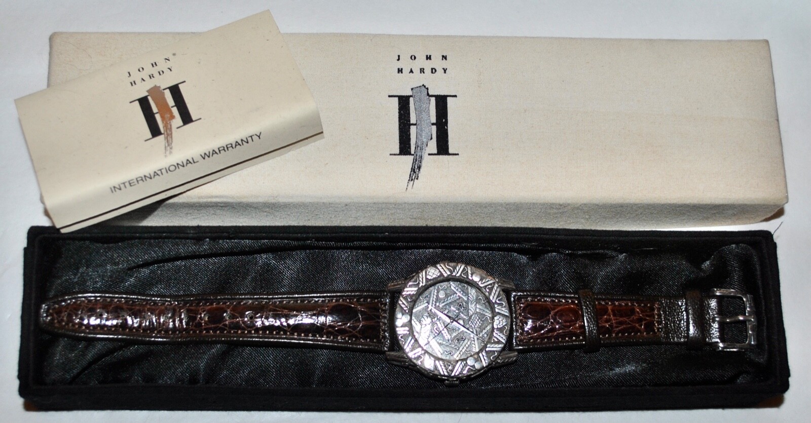 John Hardy Sterling Handcrafted Swiss Watch Funky Design w
