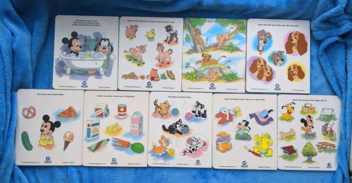 BABY'S FIRST DISNEY BOOKS 9 Board Book Lot Grolier Mickey Minnie Simba Scamp