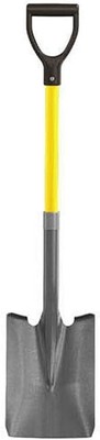 Bon Tool 28-147 Shovel - Square Point Closed Back 27'' D Fiberglass Handle, yello