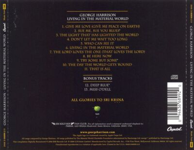 GEORGE HARRISON - LIVING IN THE MATERIAL WORLD [BONUS TRACKS] NEW CD