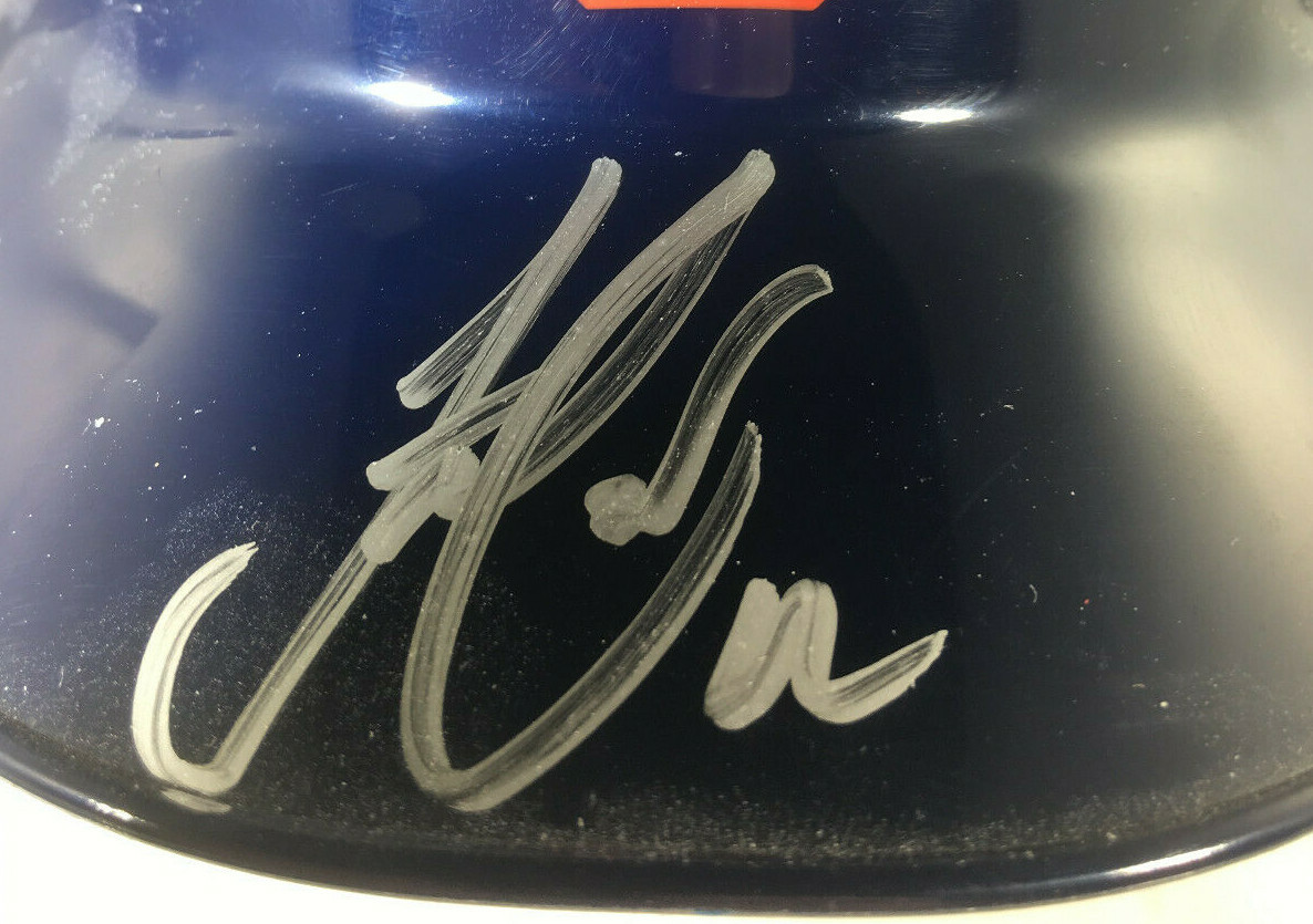 FRANCISCO LINDOR / AUTOGRAPHED CLEVELAND INDIANS LOGO MINI BATTING HELMET / COA