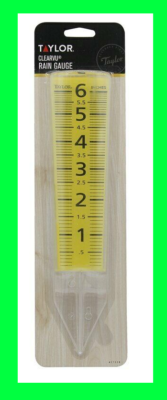 TAYLOR Outdoor RAIN SPRINKLER GAUGE Clear VU Ground/Post Mount 5