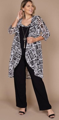 

Женский брючный костюм R-M Richards Duster Jacket, черный цвет слоновой кости, 20 Вт, Black ivory