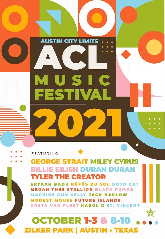 2021 Austin City Limits Music Festival Concert ACL Poster