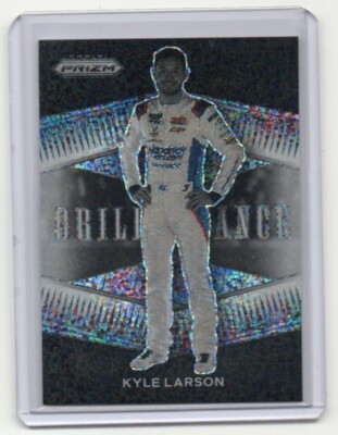 2022 Panini Prizm Racing Brilliance Kyle Larson White Sparkle #B-7