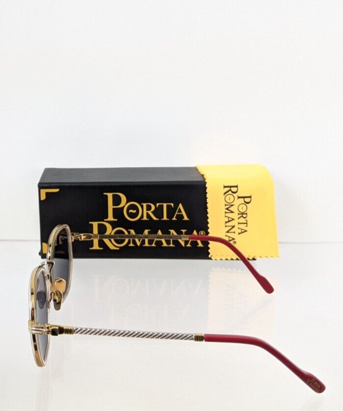 Pre-owned Porta Romana Authentic  Sunglasses Mod 1262 Col 100gf Gold Plated Vintage In Blue