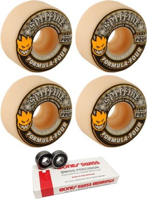 Spitfire Wheels Formula Four Conical Skateboard Wheels - 54mm 99a + bearings