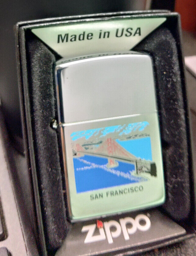 Vintage 1994 Zippo Lighter Golden Gate Bridge San Francisco