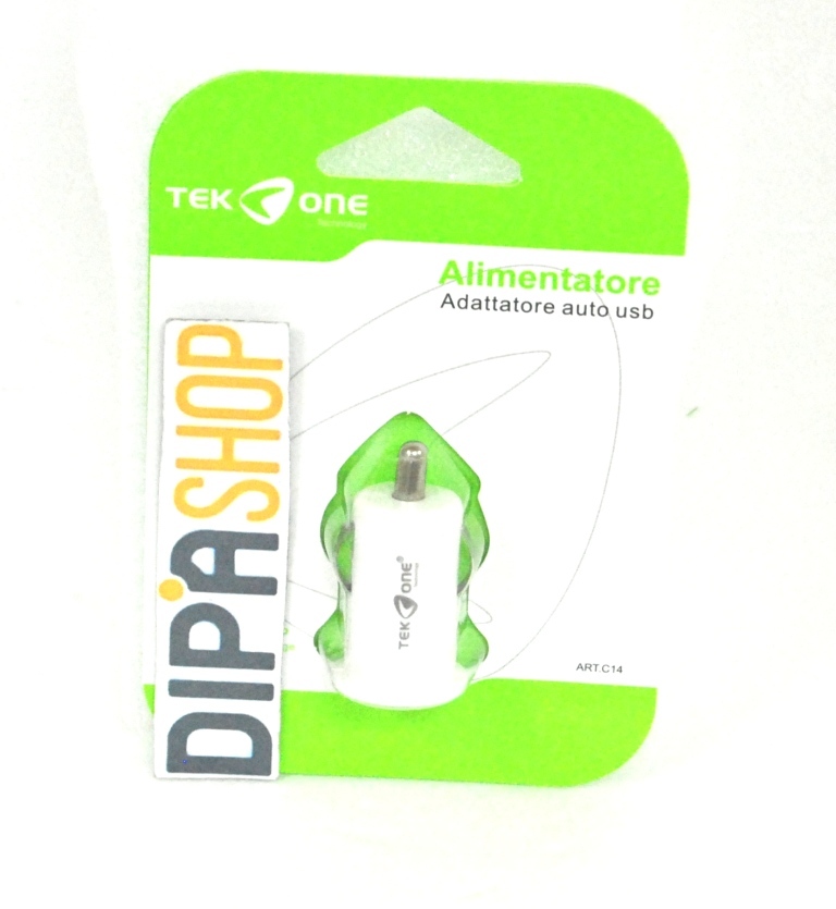 Mini Adattatore Alimentatore Da Auto TeKone C14 Accendisigari Usb 1A Bianco hsb