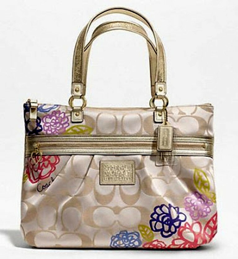 Coach Poppy Daisy Signature Applique Glam Tote Bag F20794 | eBay