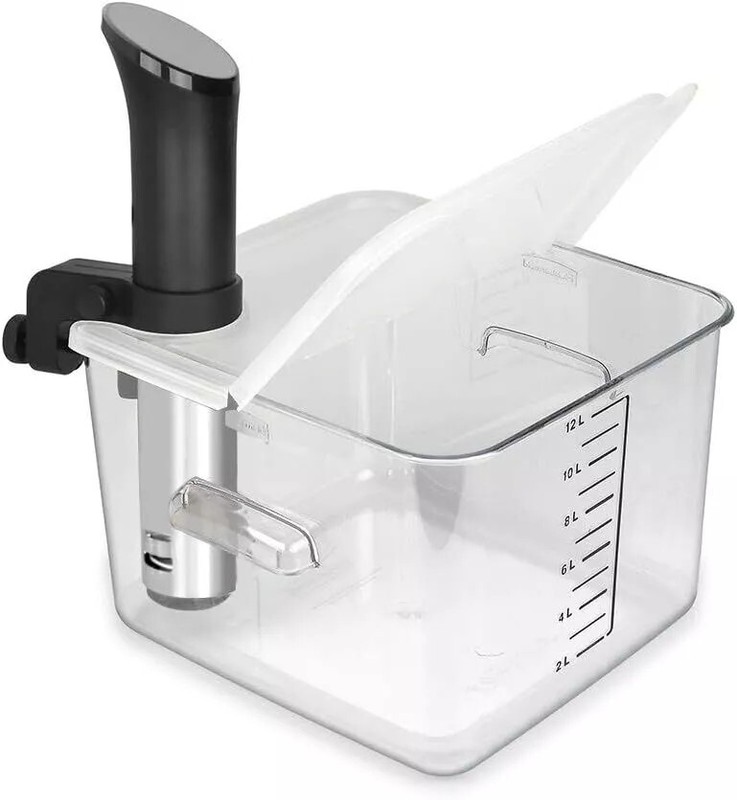 Sous Vide Container 12 Quart Collapsible Hinged Lid for Anova