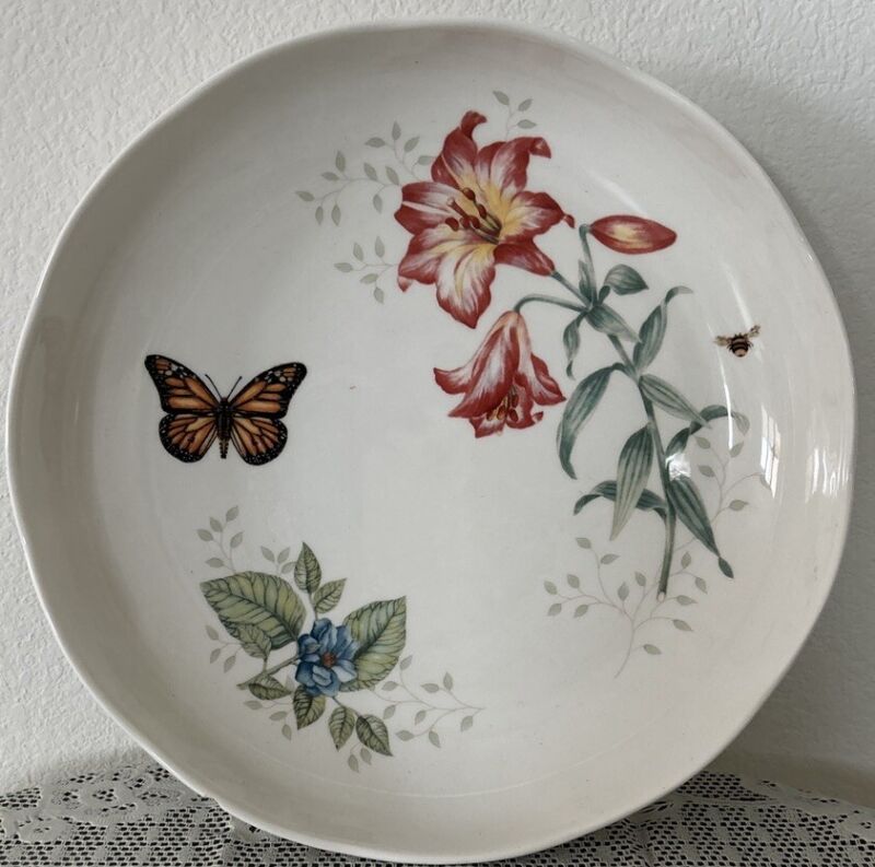 Lenox China Butterfly Meadow Low Serving Bowl 