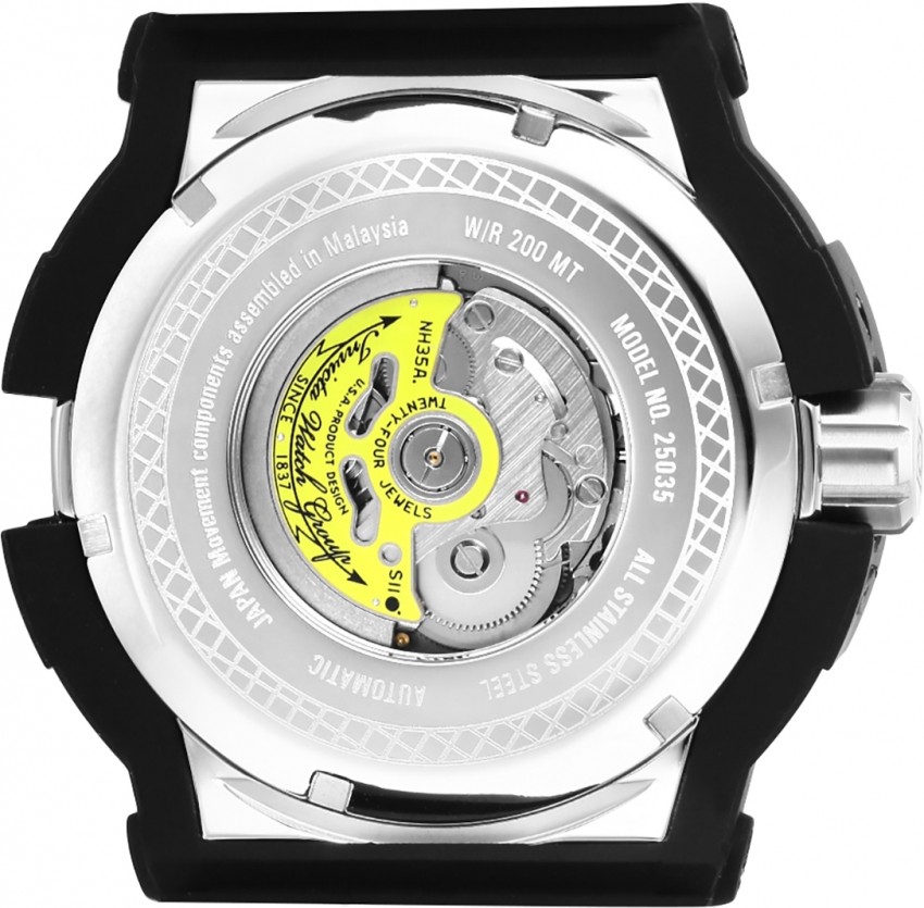 Pre-owned Invicta Mens  25035 Bolt Sport Automatic Carbon Fiber Dial Strap Watch