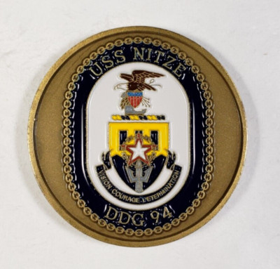 USN USS NITZE DDG 94 Challenge Coin US Navy Destroyer Coin Metal & Enamel