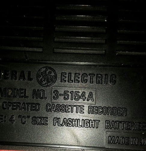 Vintage General Electric SS-2 Tape Cassette Recorder 3-5154A