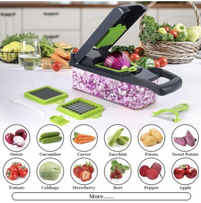 16 IN 1 Vegetable Chopper, Vegetable/Fruit Mandolin Slicer With Big Container 