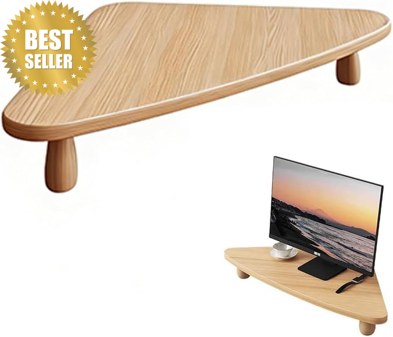 Triangle Monitor Stand Riser,Office Tabletop Triangular Computer Screen Shelf,Wo
