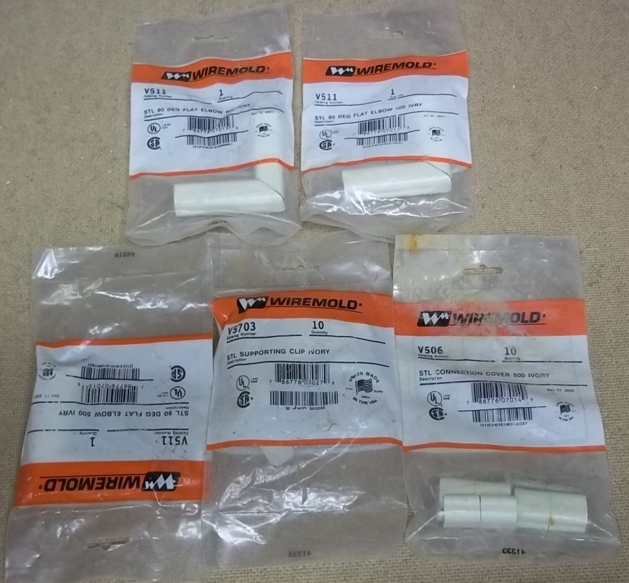 Wiremold Wire Channel Parts Lot of 5 Packages