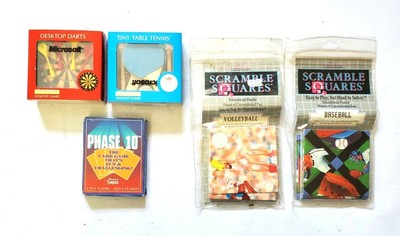 RETRO Desktop Mini Game Sets Table Tennis, Darts, Scramble Squares Baseball Lot