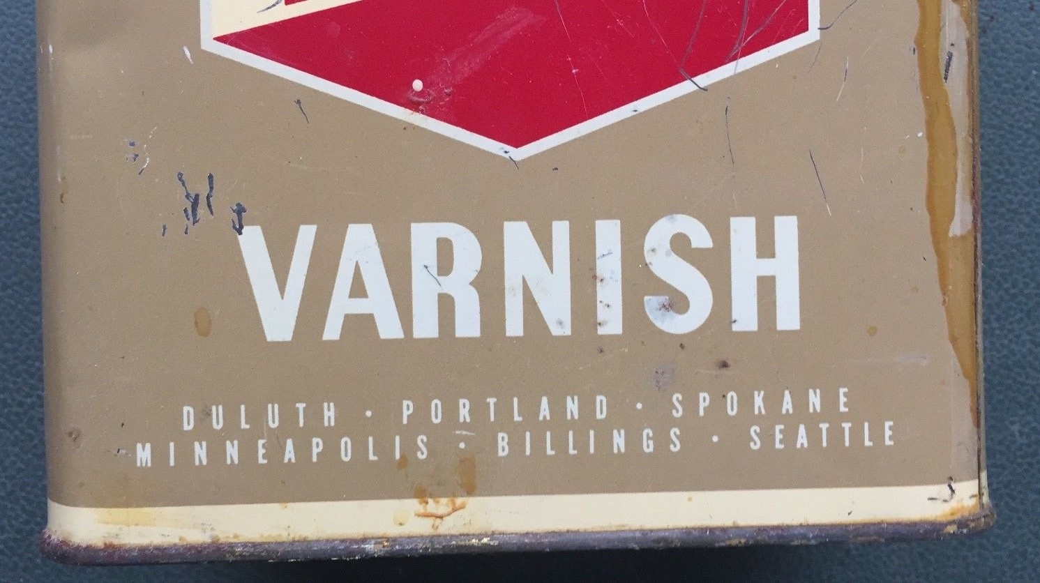 VINTAGE MARSHALL WELLS ZENITH QUICK DRYING FLOOR VARNISH CAN EMPTY GALLON SIZE