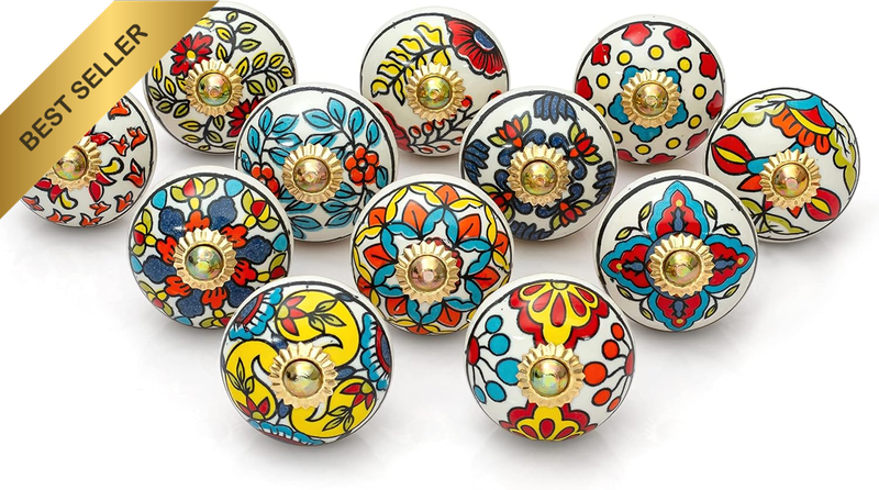 Doorknobs Hand Painted Antique Ceramic Knobs, Contemporary Dresser Drawer Pull a