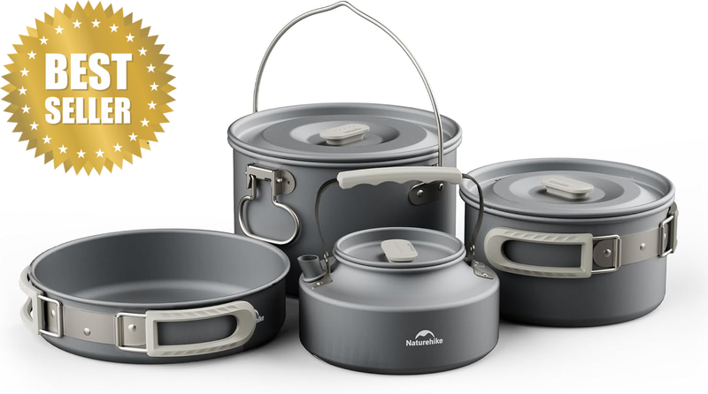 Camping Pots & Pans, Lightweight & Compact Backpacking Cookware Set