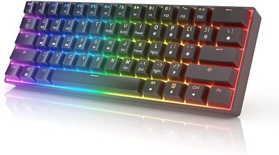 GK61 HK Gaming Keyboard Mechanical LED RGB Backlit Programmable Gateron 60%