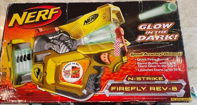 Hasbro NERF N-Strike Firefly REV-8 Glow In The Dark Blaster New 