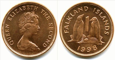 falkland islands 1998 1 penny 10 uncirculated coin lot (km2a)