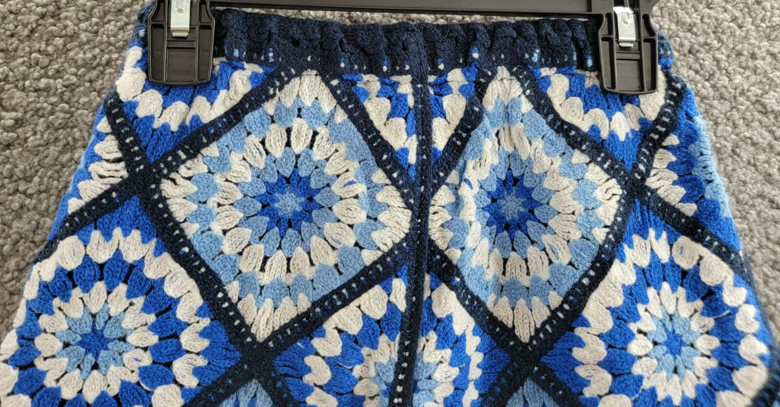 AQUA Allover Crochet Shorts Girls' S (7-8) Blue Multi Elastic Waist Pull On - Picture 13 of 16