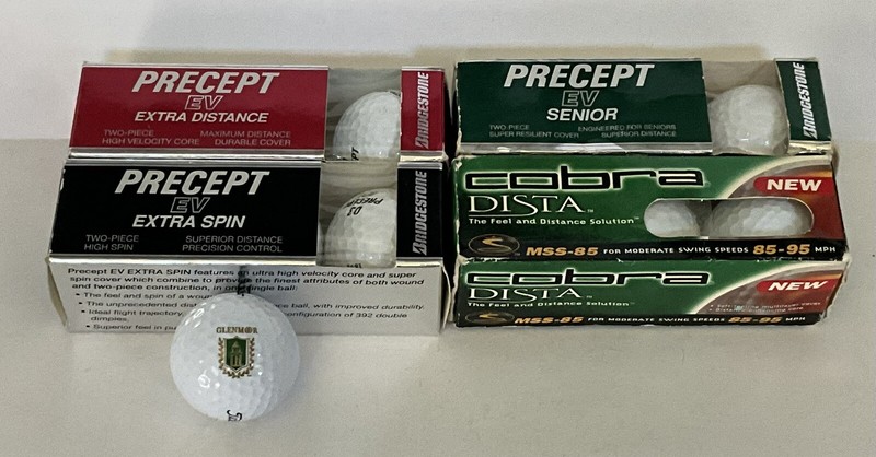 Bridgestone Precept EV Golf Balls Glenmoor Logo + Cobra Dista
