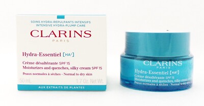 Clarins Hydra-Essentiel SPF 15 Silky Cream Normal to Dry Skin 50 ml./1.7 oz. New