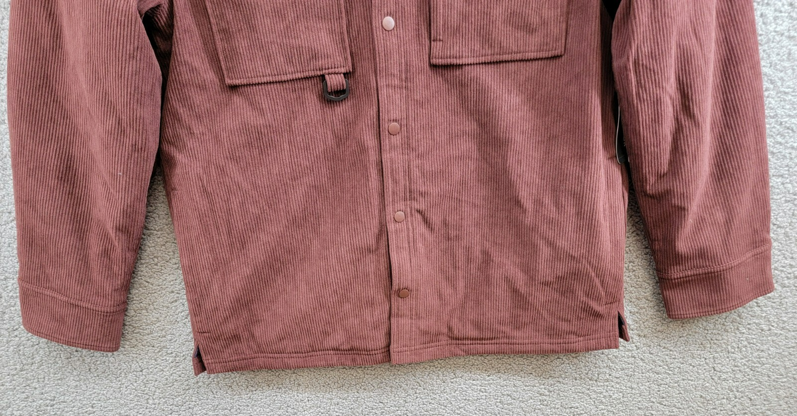 BASS OUTDOOR Relaxed Fit Corduroy Shirt Jacket Men's S Rum Raisin Long Sleeve - Picture 4 of 19