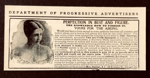 1904 Quack Medicine Advertisement Bust Figure Perfection Antique Print AD