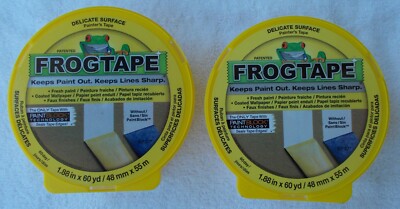 (2) FROGTAPE YELLOW Delicate Surface Painter's Tape PaintBlock 1.88'' X 60 YARDS