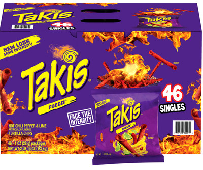 Takis Fuego Chips 46 pk 1 oz Individual Bags 2 lbs 14 oz Box Original *So Good!